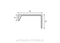 Uchwyt  listwowy 4394/320 czarny - 3