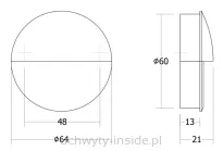 Uchwyt wpuszczany 0635/60 tytan - 2