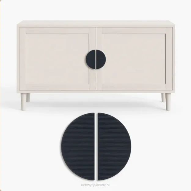 Uchwyt meblowy duży 1197.096 półkole  czarny mat