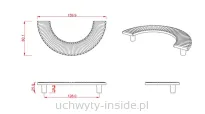 Uchwyt meblowy duży półokrągły  1193.128 złoty mat - 5